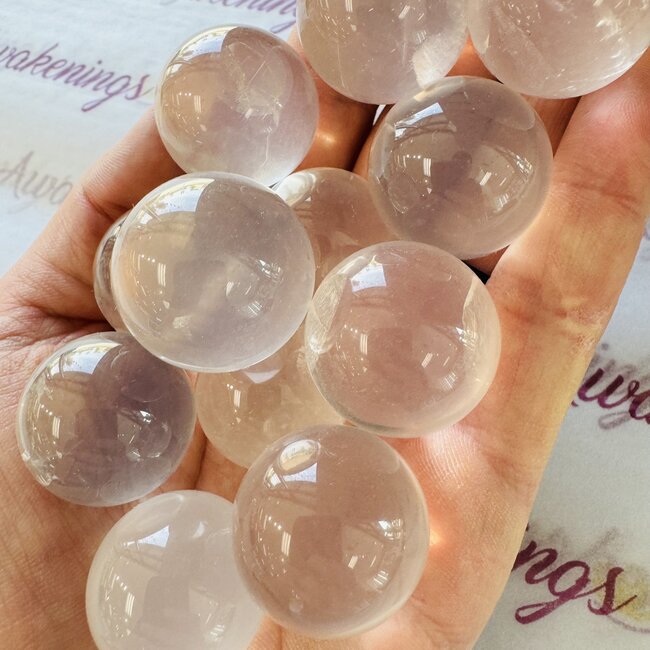 Pink Star Girasol Quartz Sphere Orb - 25mm