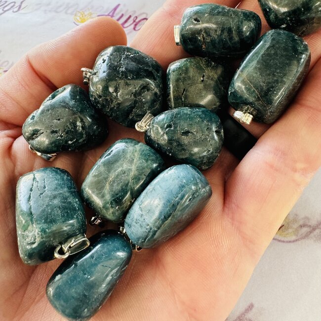 Blue Apatite Pendants - Tumbled