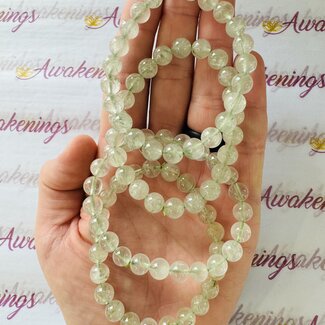 Green Tourmaline in Quartz Bracelets - 8mm