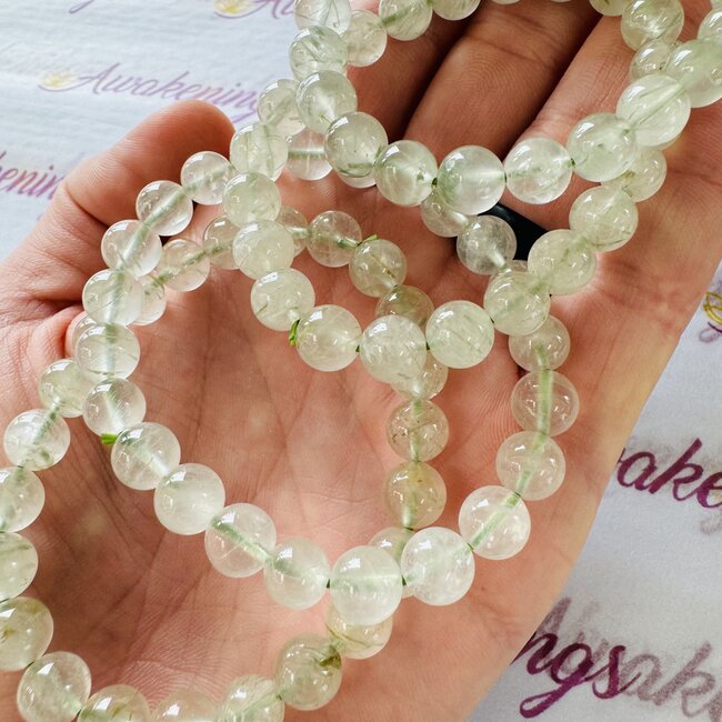 Green Tourmaline in Quartz Bracelets - 8mm