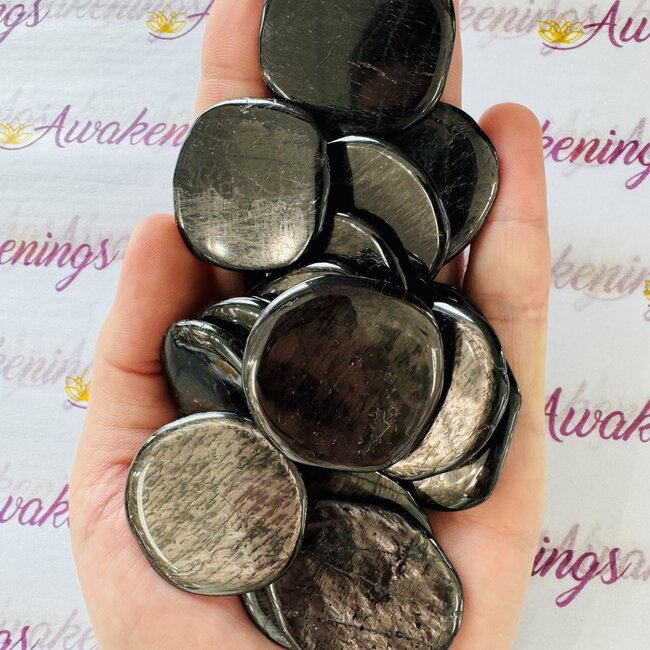 Hypersthene Palm Flat Stone