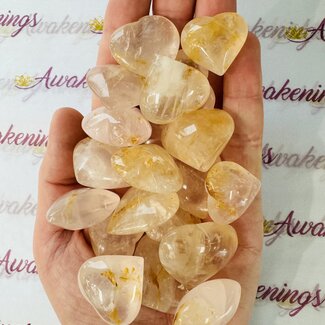 Rose Quartz & Golden Healer Hearts