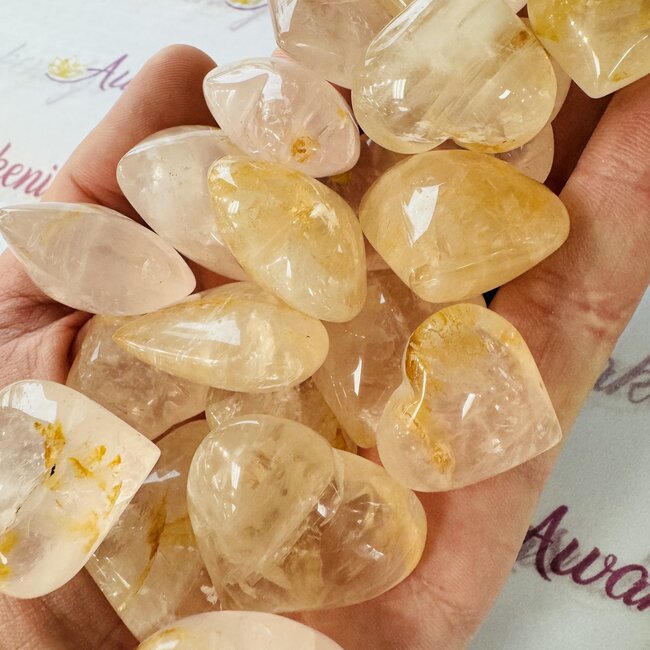 Rose Quartz & Golden Healer Hearts