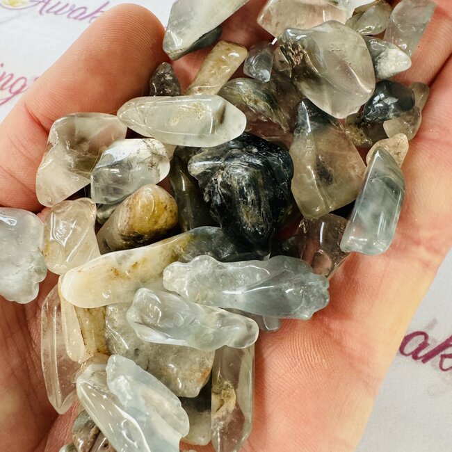 Blue Tara (Amphibole) Quartz - Tumbled