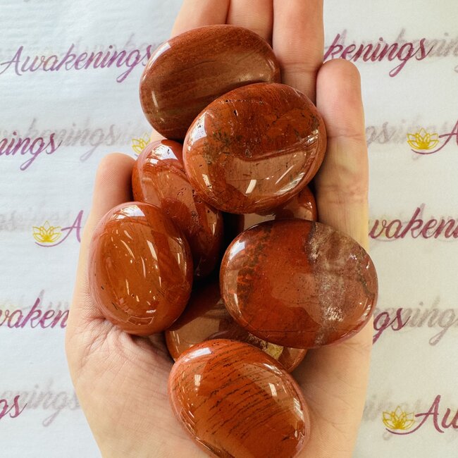 Red Jasper Palm Pillow Pocket Stone
