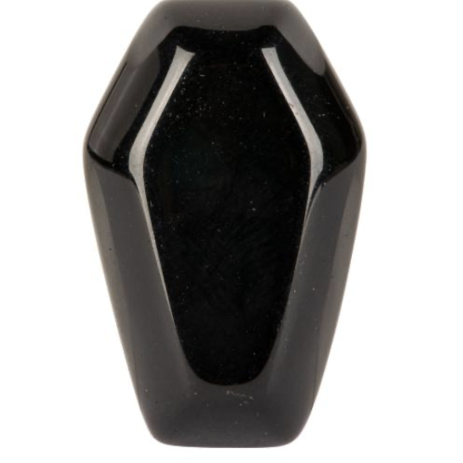 Black Obsidian Coffins - Carving Cabochon