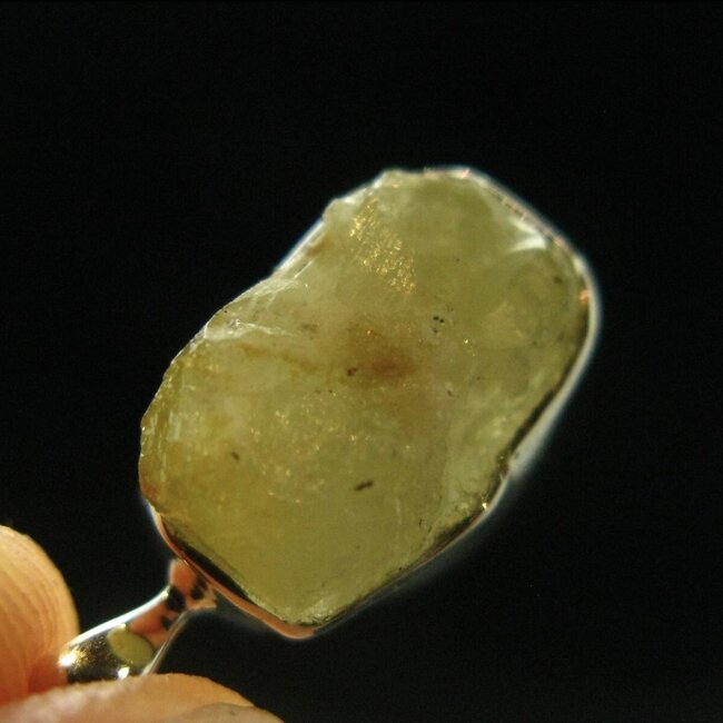 Rhodizite Pendant - Rough Raw Natural Sterling Silver - 2.08grams