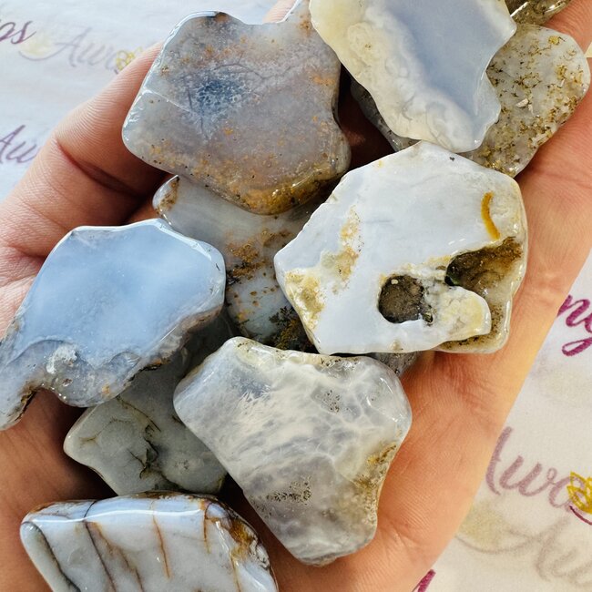 Blue Chalcedony Slice - Small Slab Flat