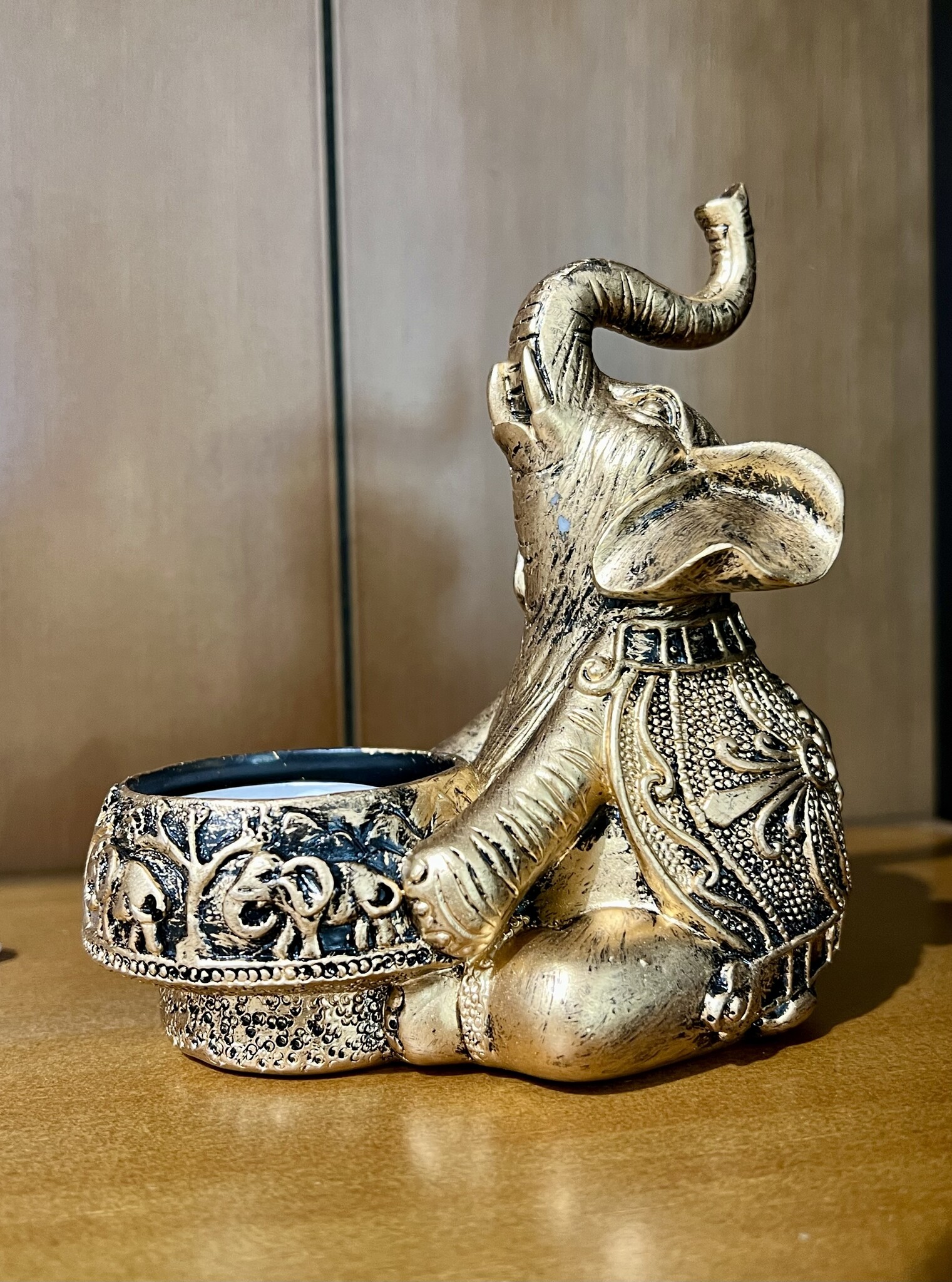 Elephant Candle Holder - Copper Color Animal Sculpture - Awakenings