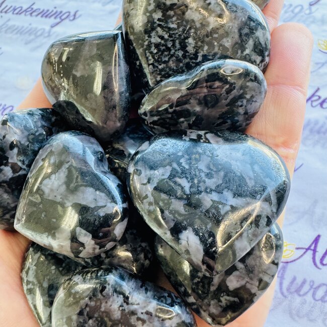 Indigo Gabbro (Mystic Merlinite) Hearts - Small (1.5")