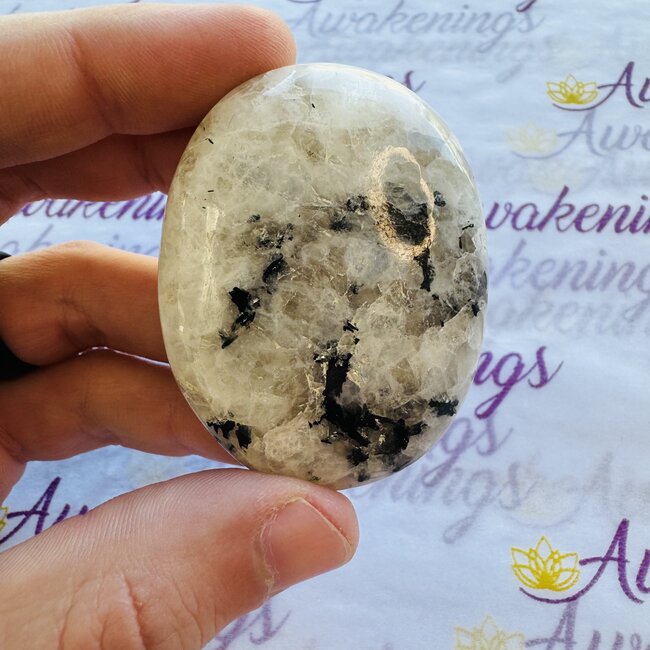 Rainbow Moonstone Palm Pillow Pocket Stone