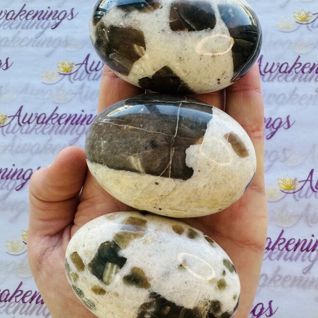 Polarity Moonstone Palm Pillow Pocket Stone - Large