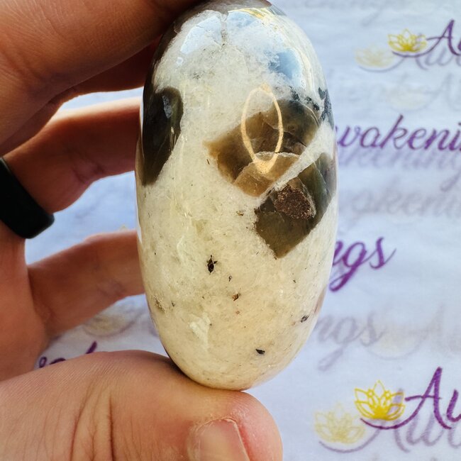 Polarity Moonstone Palm Pillow Pocket Stone - Large