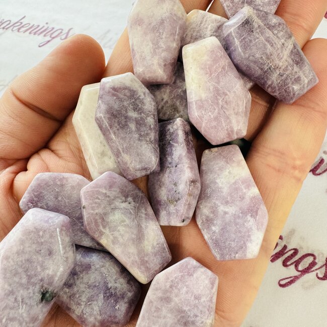 Lepidolite (Purple Mica) Coffins - Carving Cabochon
