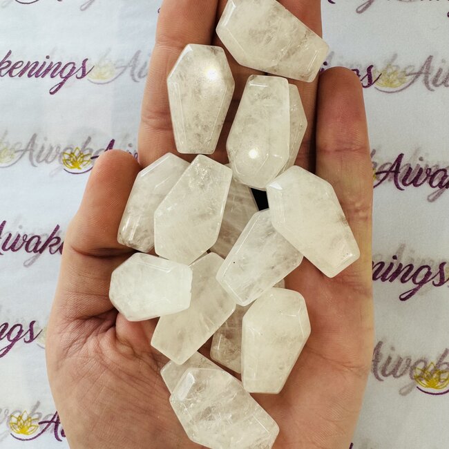 Clear (Crystal) Quartz Crystal Coffins - Carving Cabochon