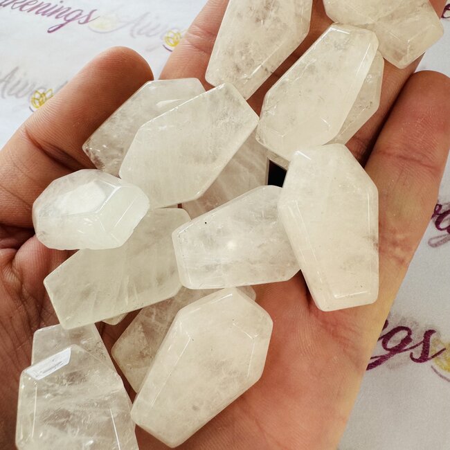 Clear (Crystal) Quartz Crystal Coffins - Carving Cabochon