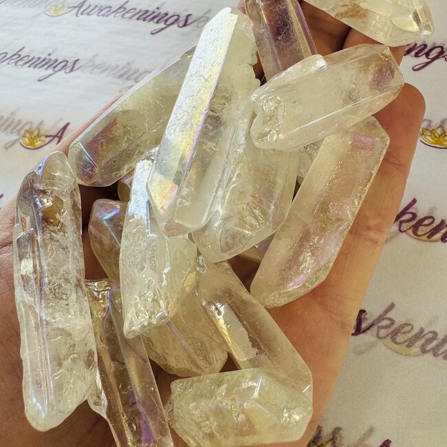 White (Angel) Aura Quartz Points - Clear Medium