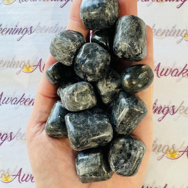Black Labradorite (Larvikite) - Tumbled