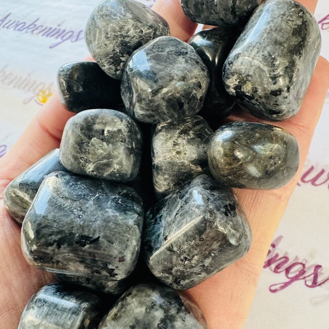 Black Labradorite (Larvikite) - Tumbled