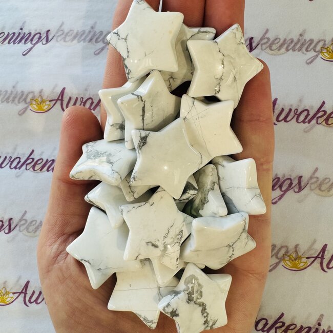White Howlite (Magnesite) Stars - Medium