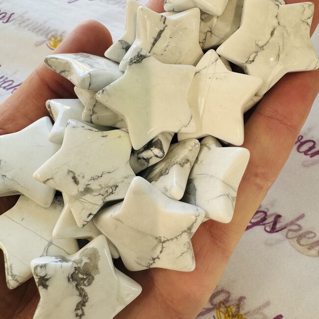 White Howlite (Magnesite) Stars - Medium