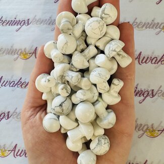 White Howlite (Magnesite) Mushrooms - Mini