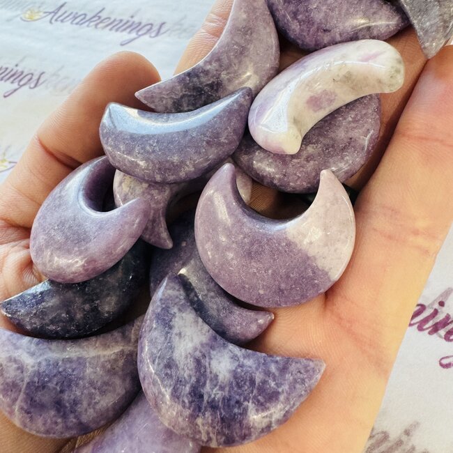 Lepidolite (Purple Mica) Cresent Moons - Medium