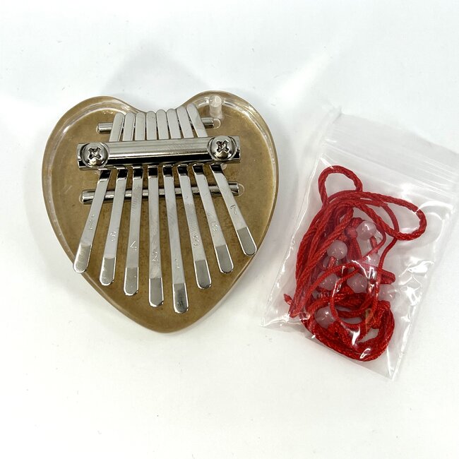 8 Key Kalimba Finger Acrylic Piano Maple - Hluru Instrument (Heart)