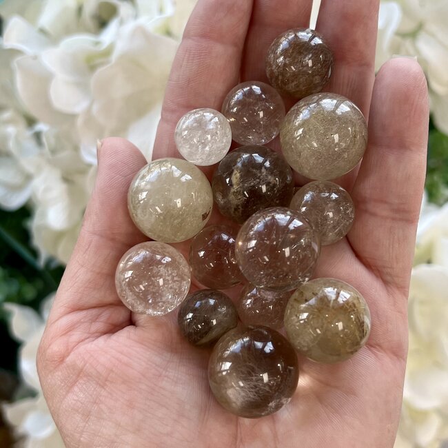 Gold (Golden Rutile Angel Venus Hair) Rutilated Quartz - Sphere Orb (10 -20mm)