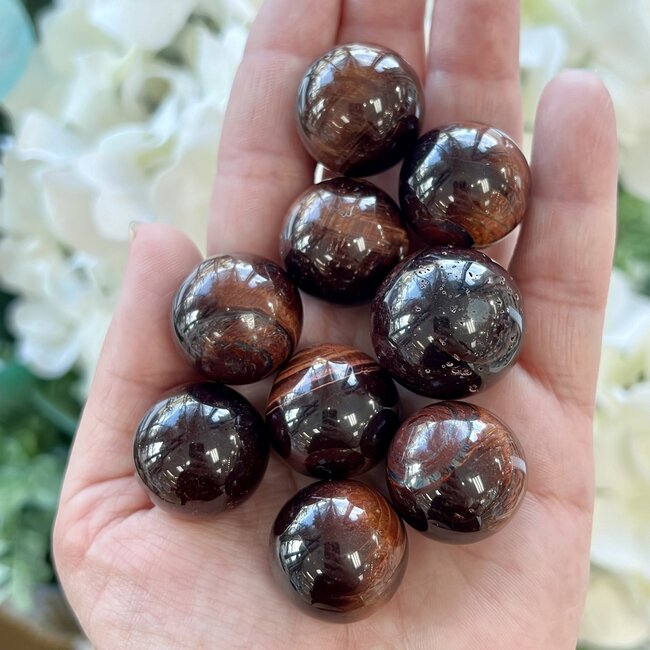 Red Tigers Eye Sphere Orb - (15-20mm) Mini