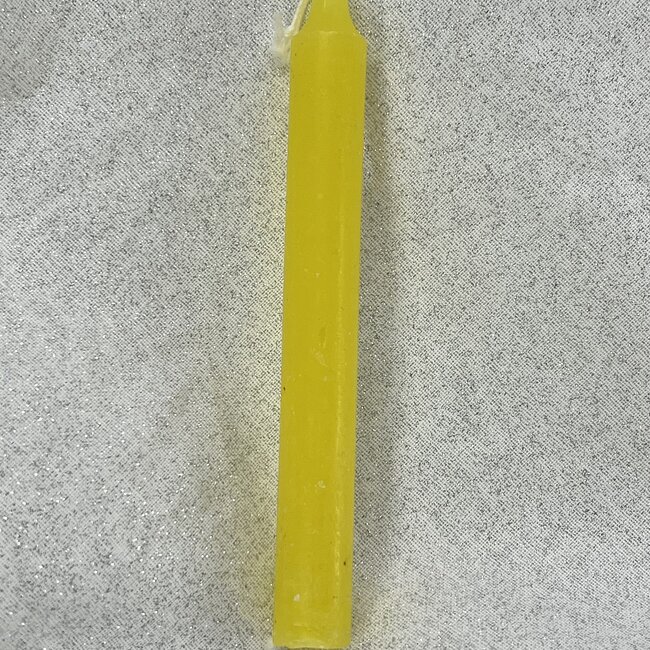 Mini Magic Magick Ritual Spell Chime Candles - Yellow  4" - Pure Clarity Creativity Confidence Intellect