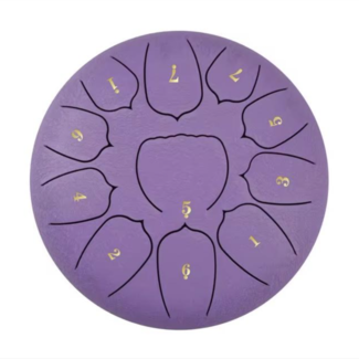 11 Tone Steel Tongue 6" Purple Drum - Mini Hand Pan Stricker Handpan Hapi Happy Tank Panda Percussion Musical Instrument