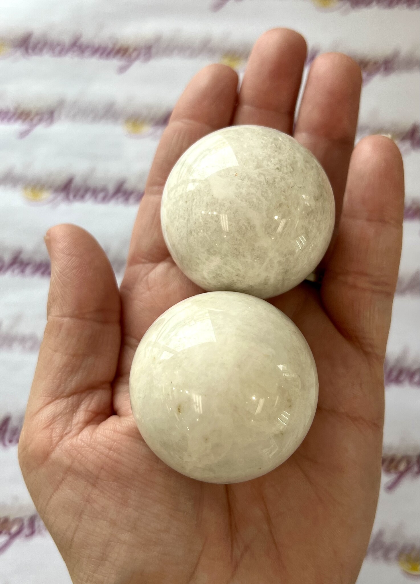 White Moonstone Sphere Orb-40mm - Awakenings