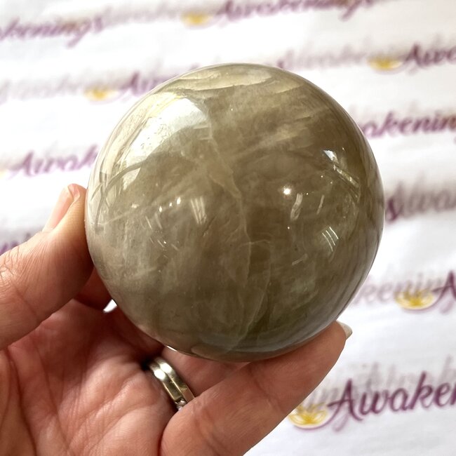 Sunstone with Moonstone Inclusion Sphere Orb-65mm Specimen