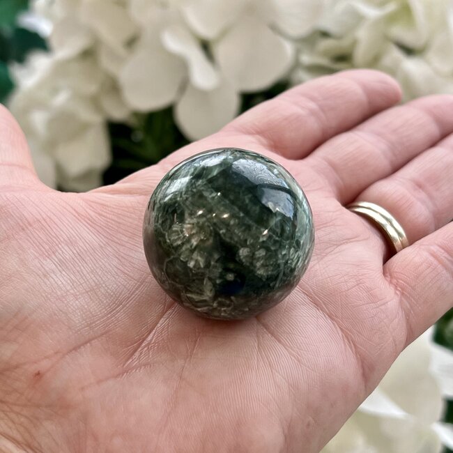 Seraphinite (Serafina Green Chlorite) Sphere OrbGlobe - 35mm