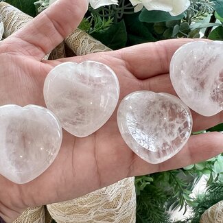 Clear (Crystal) Quartz Worry (Thumb Fidget Relaxation Pocket) Stones - Hearts
