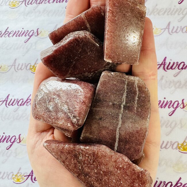 Strawberry Quartz (Red Guava) Slice - Small Slab Flat (2-4")