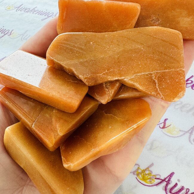 Red Orange Aventurine Slice - Mini Slab Flat