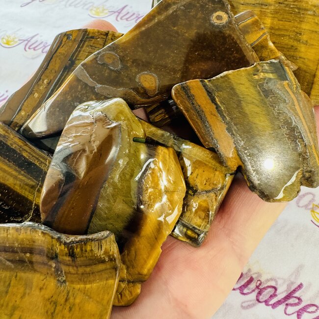 Gold Tigers Eye Slice - Medium Slab Flat