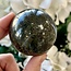 Serpentine & Pyrite Sphere Orb - 55mm