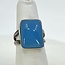 Blue Chalcedony Rings - Size 6 - Sterling Silver Rectangle
