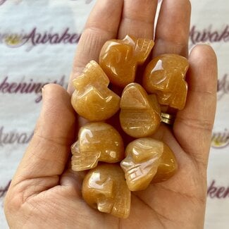 Red Orange Aventurine Skulls - Mini
