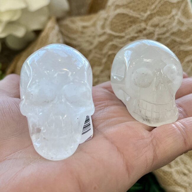Clear Quartz Skull - Medium 2" Carving