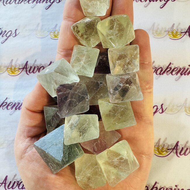 Rainbow Fluorite Tetrahedron- 1"