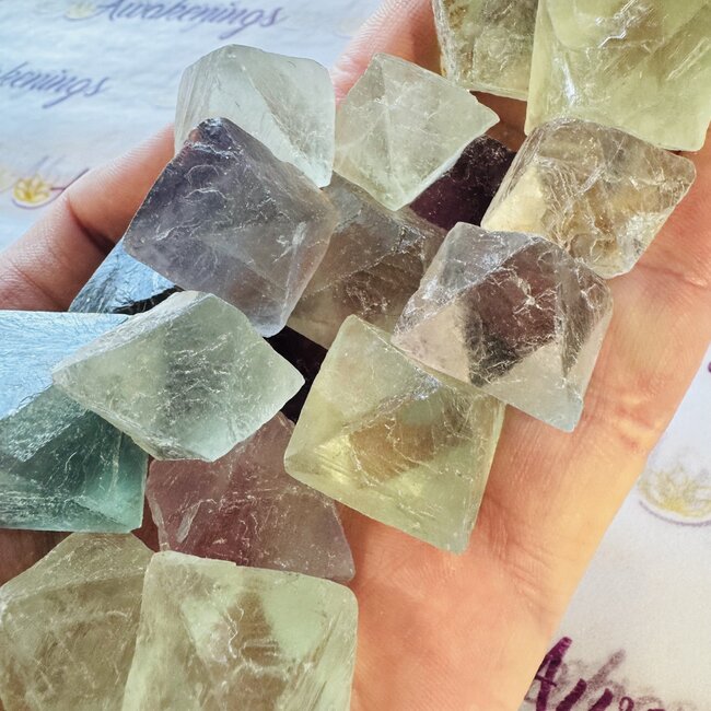 Rainbow Fluorite Tetrahedron- 1"