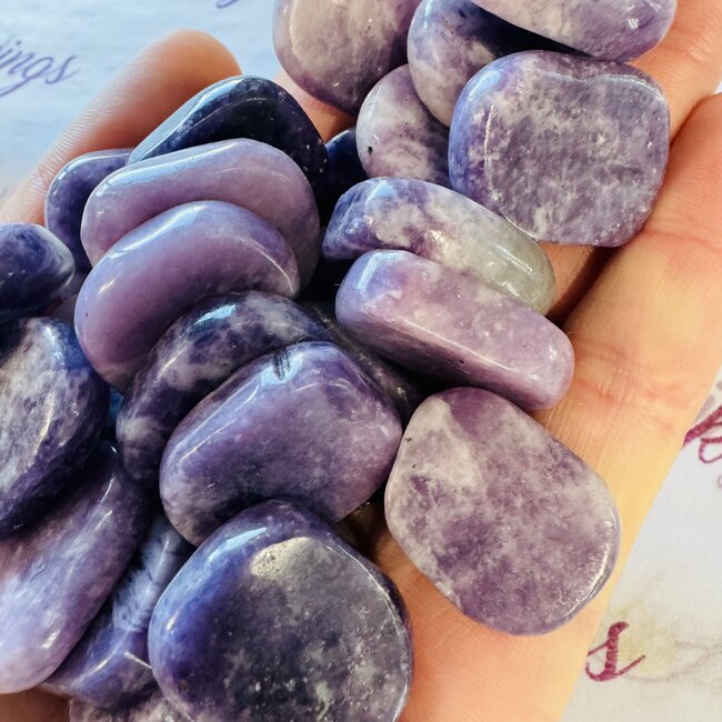 Lepidolite (Purple Mica)  Flat Stone - Mini Oval Slice Slab