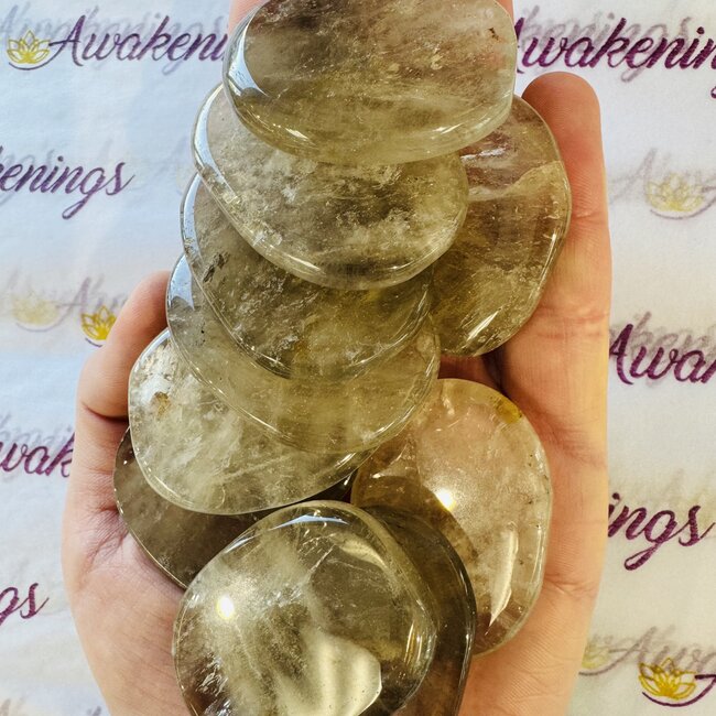Smoky (Smokey) Quartz Flat Stone - Large Oval 2" Slice Slab