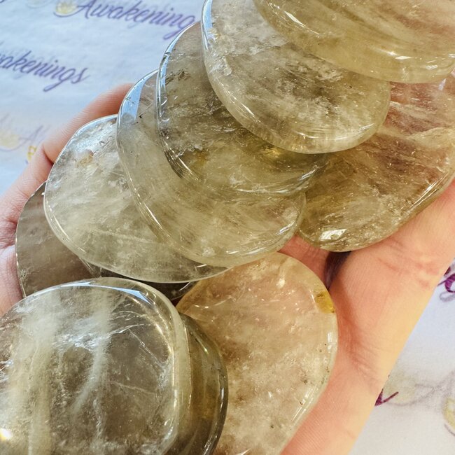 Smoky (Smokey) Quartz Flat Stone - Large Oval 2" Slice Slab