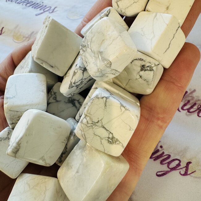 White Howlite (Magnesite) Cubes 1"