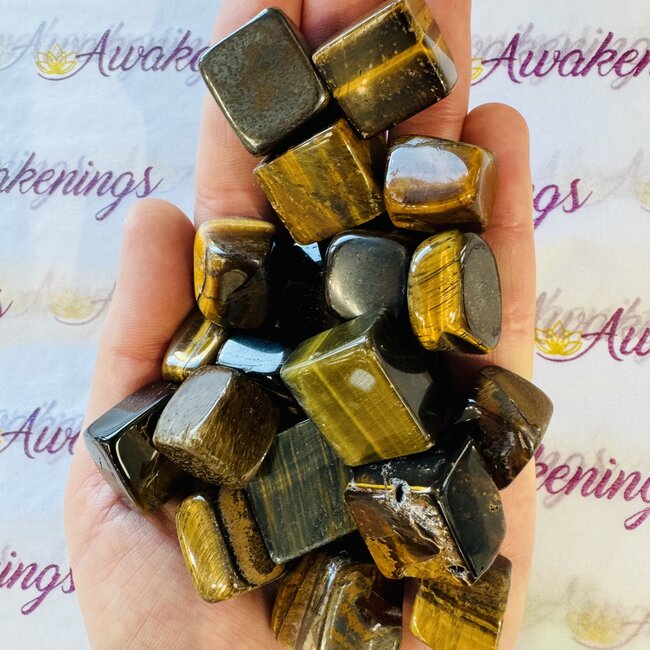 Gold Tigers Eye Cubes 1"